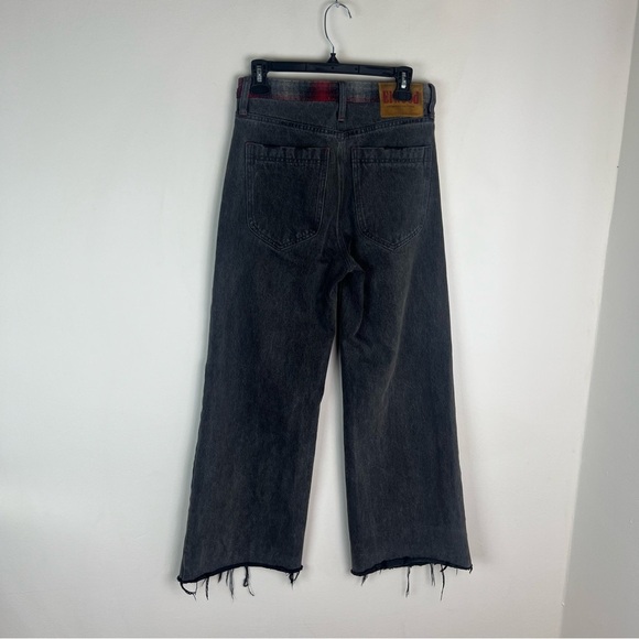 Elwood Raw Hem Flare Jeans Flannel Waist City Wash Size 28 - Picture 4 of 10